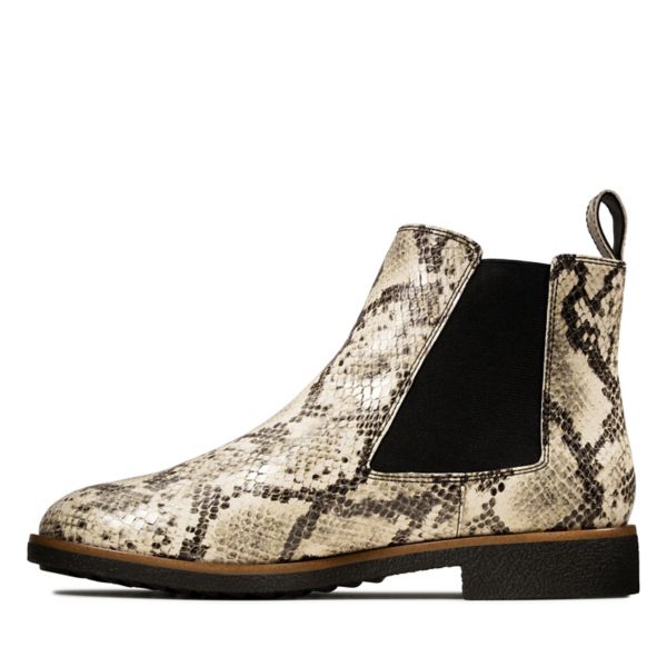 Clarks Womens Griffin Plaza Ankle Boots Snake | UK-2709561